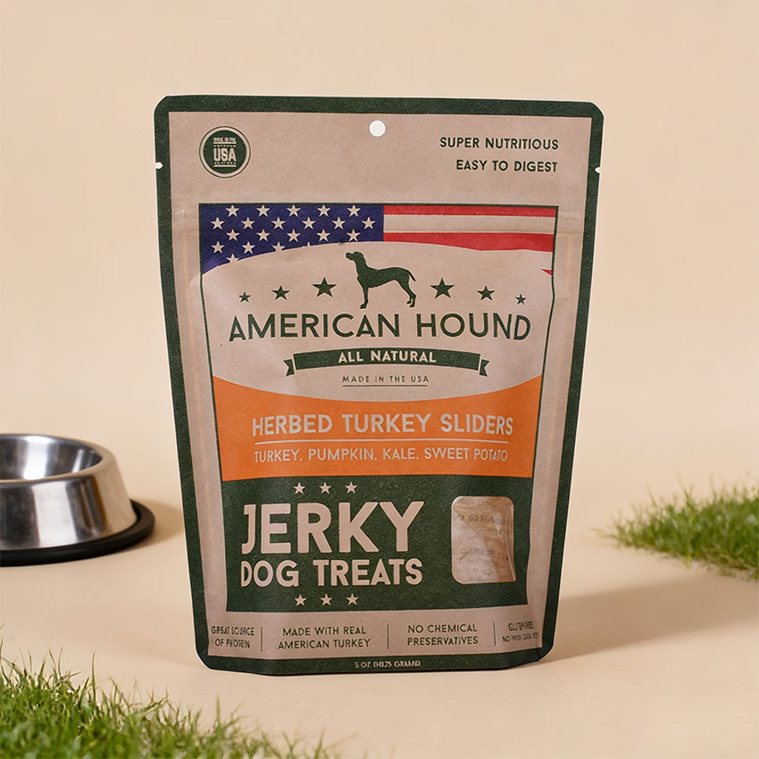 Heat Seal Biodegradable Materials Dog Treats Bag Factory with Zipper