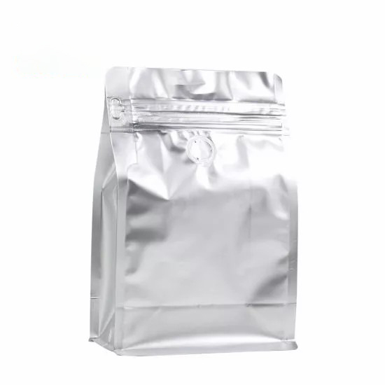 Heat Seal Foil Lined Custom Printed Biodegradable Mylar Foil Coffee Packaging Flat Block Bottom Pouches with Valve