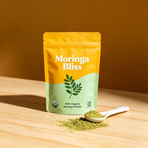 Organic Moringa Powder Pouch Packaging
