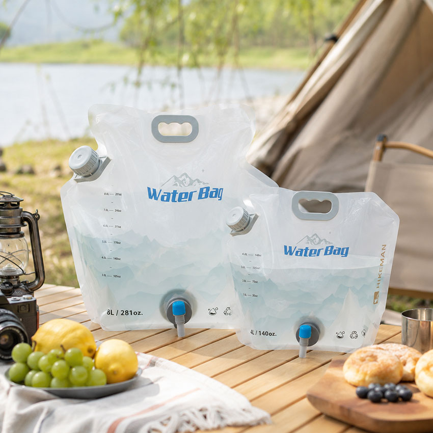Recyclable Foldable 8L Collapsible Water Pouch For Camping Hiking