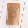 Grossale accepter la barrière de support de stand-up Brown recyclé en papier avec fermeture à glissière