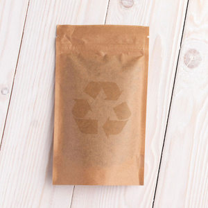 Wholesale Accept Stand-up Barrier Brown Recycled Paper Pouch with Zipper