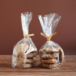 Compostable Gusseted Clear Cello Bags for Cookies