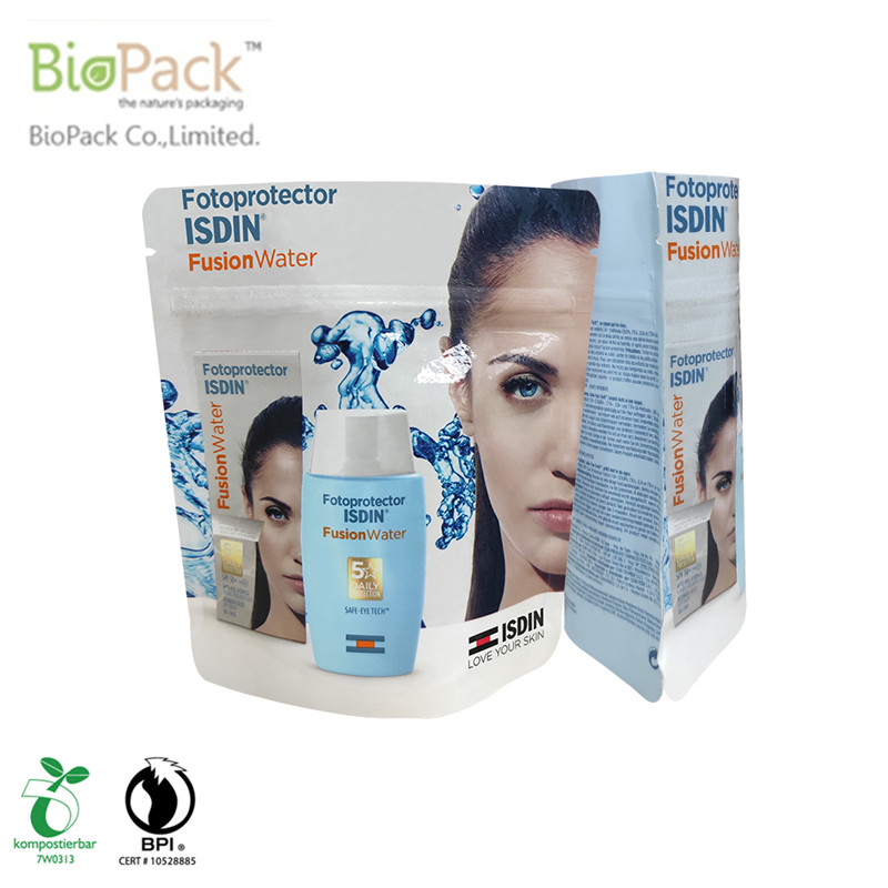 Green recyclable plant base plastic bottom gusset pouch with printing From China