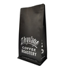 Kraft Laminated Foil Flat Bottom Bag Black Printed Custom Design Resealable Pocket Zipper Food Grade Coffee Bag