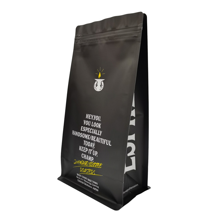 Good Seal Custom Kraft Plastic Aluminum Bag Flat Bottom Pouch Coffee Packaging Empty Flexible Packbag With Front Zipper