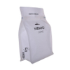 Matte White Printed Pocket Zipper Flat Bottom Coffee Bags With Valve