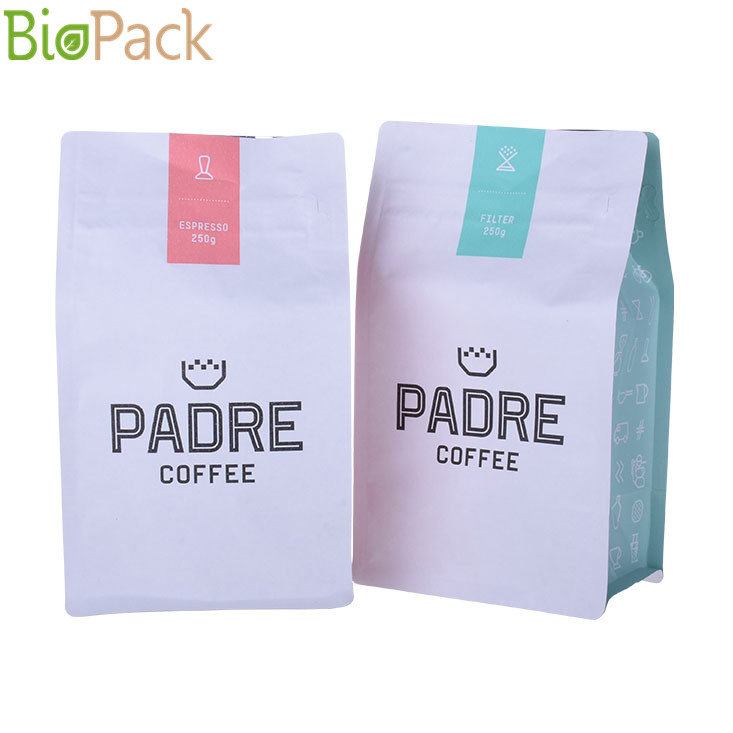 Flat Bottom Coffee Pouch with Zipper and Valve