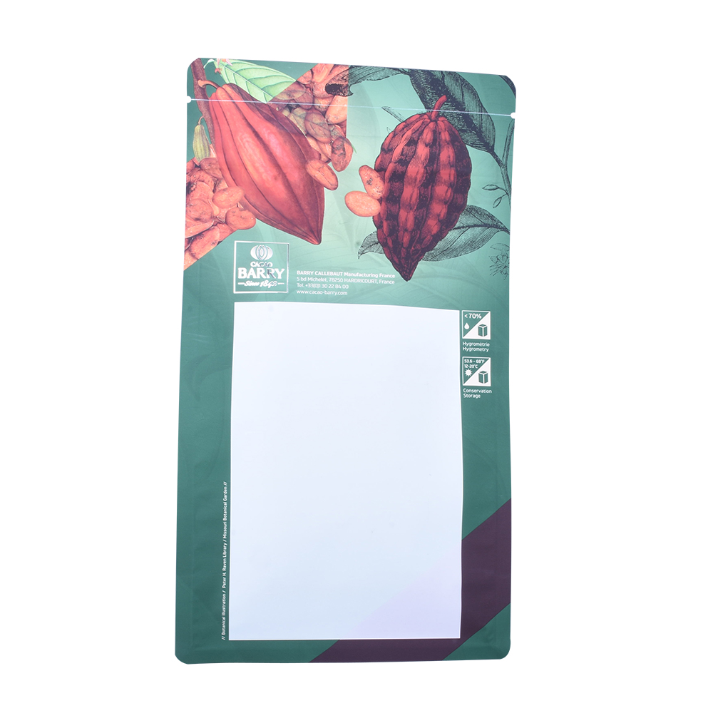 100% Biodegradable Flat Bottom Pouch Compostable Box Pouch with Zip Lock for Chocolate