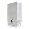Aluminum Free Coffee Tea Compostable Pouch Flat Bottom Resealable Bag Custom White Printed Package
