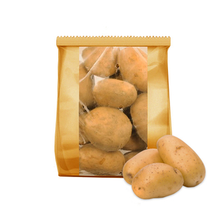 100% Compostable PLA Kraft Paper Potato Tomato Packaging Bag with Clear Window
