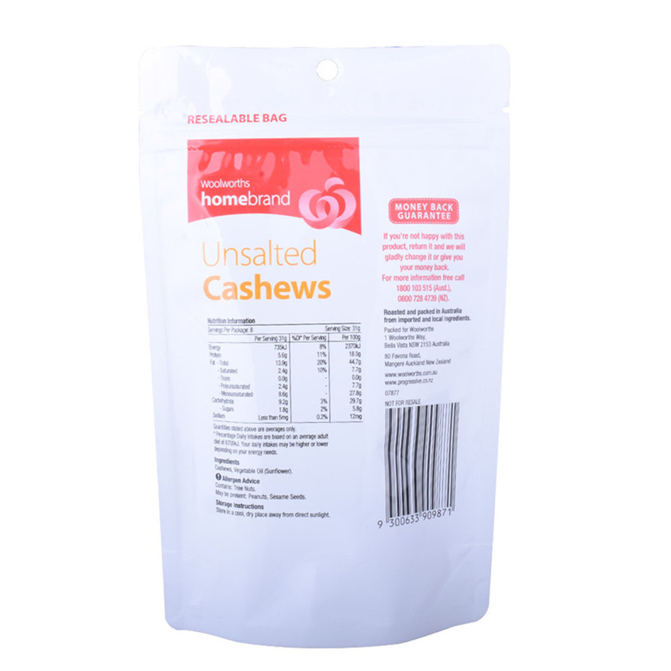 Eco Friendly Matte Finish Nut Packaging Bags