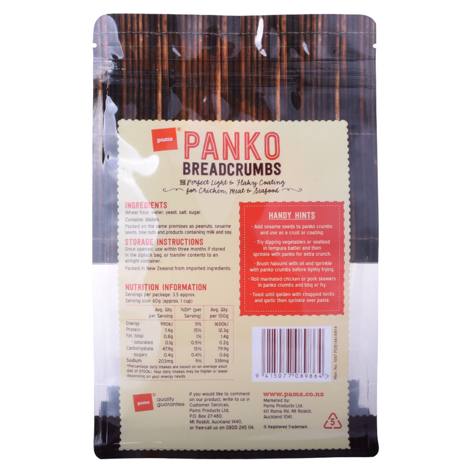 Eco Friendly Good Seal Ability Customized Print Moisture Proof Transparent Stand Up Pouches