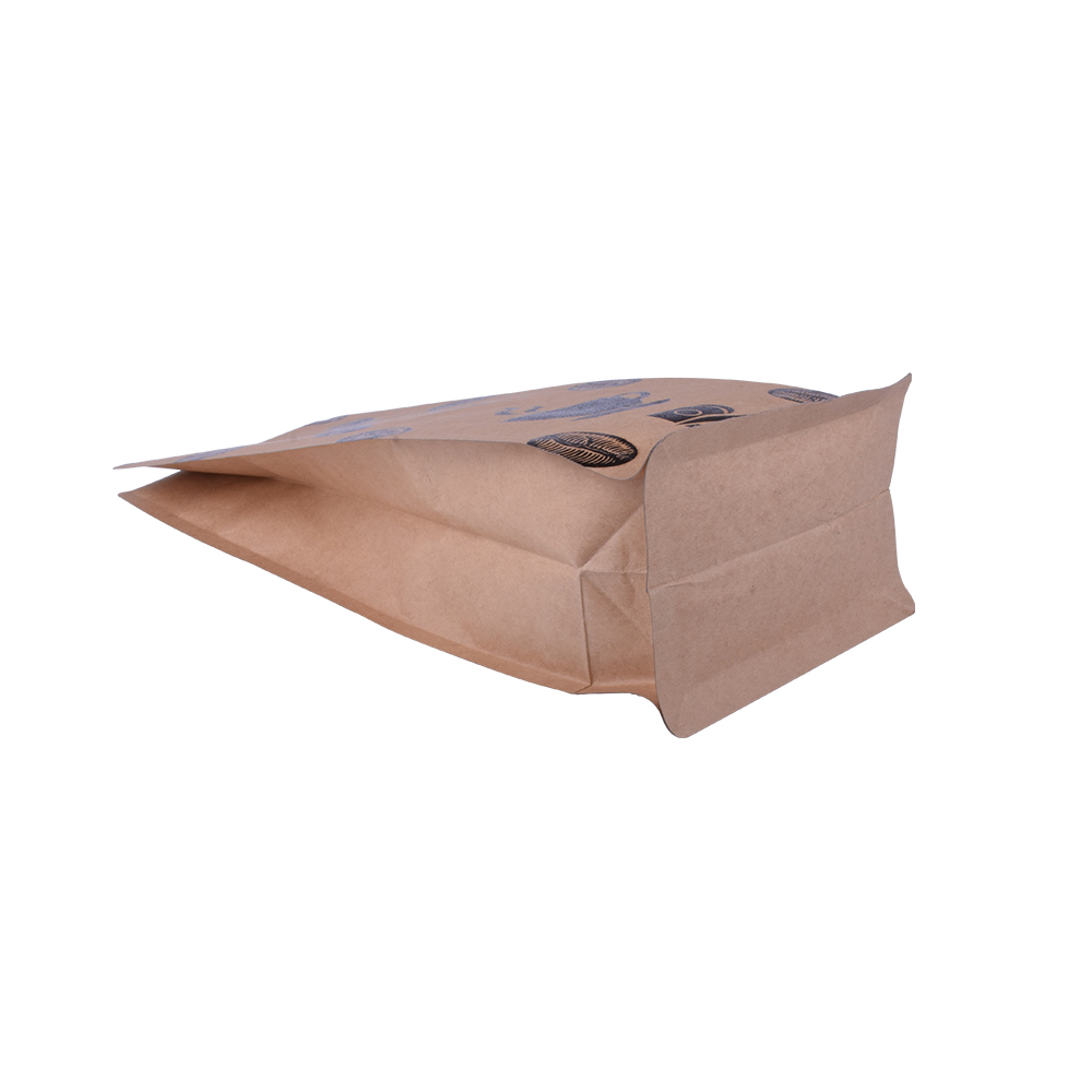 Compostable Flat Bottom Coffee Valve Bag with Hot Stamping 