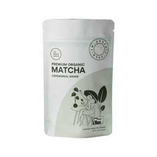 Custom Compostable Stand Up Empty Organic Matcha Green Tea Bags for Loose Tea