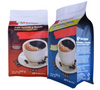 China Supplier Resealable Box Bottom Custom Coffee Zipper Bag with One-way Gassing Valve