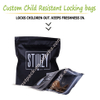 Sustainable Custom Design Stand Up Double Zipper Child Proof Resistant Packaging Bag