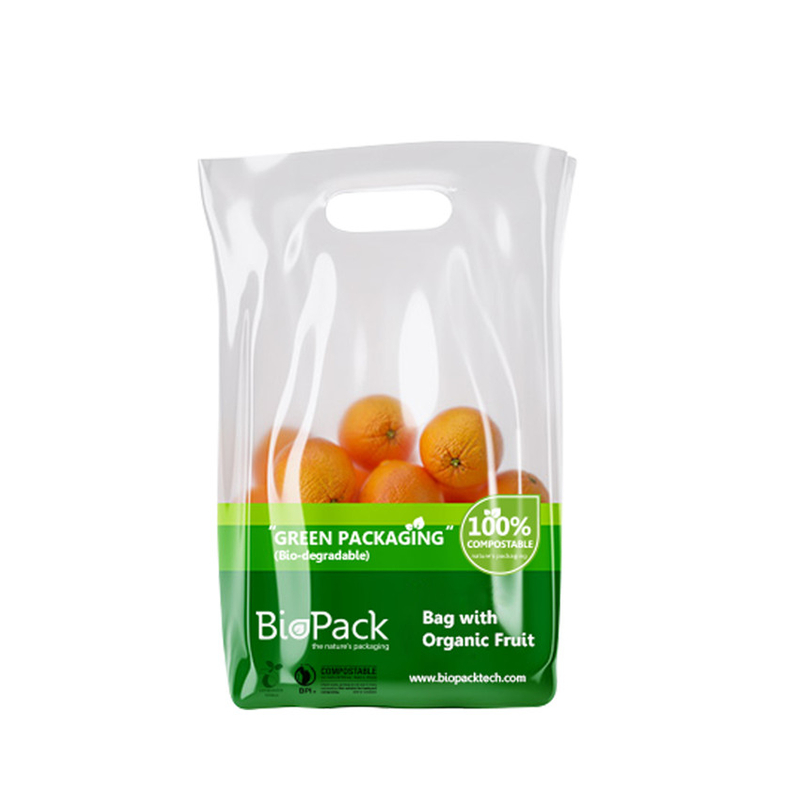 Clear Biodegradable Cornstarch Compostable Fresher Produce Bags with Handle