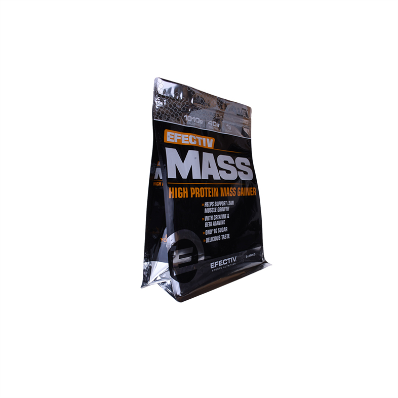 Resealable Ziplock Barrier Shiny Processing Work Out Whey Powder Flat Bottom Packaging Bags
