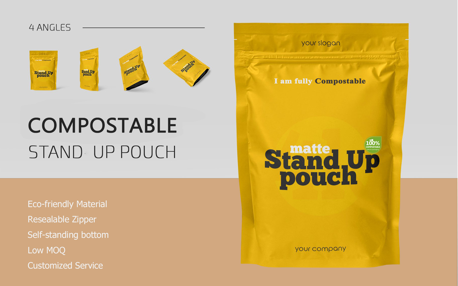 Compostable Stand Up Pouches Biopacktech Co Ltd