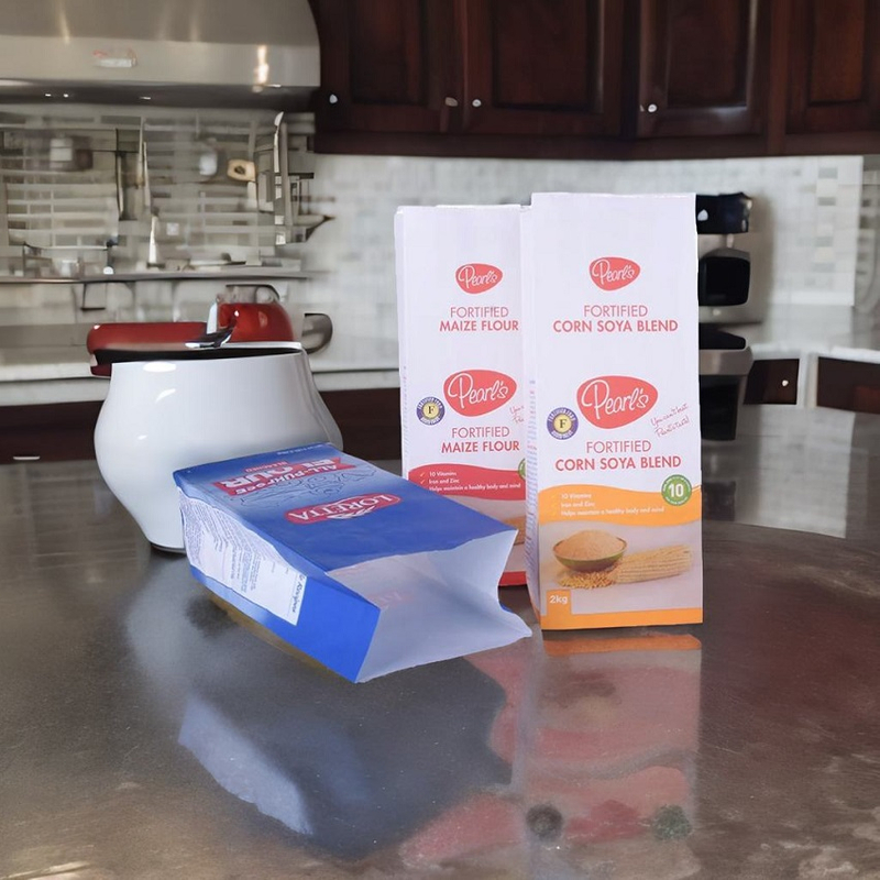 Laminated Block Bottom Printed Paper Sack Packaging Flour Small Bag Wholesale