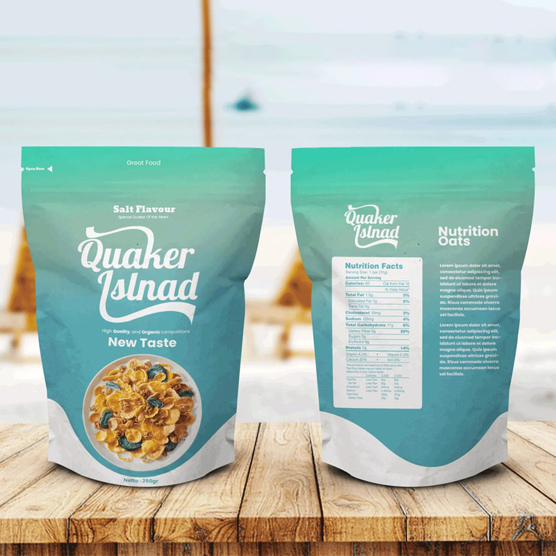 Free Sample Window Doypack Zipper Instant Oatmeal Bag