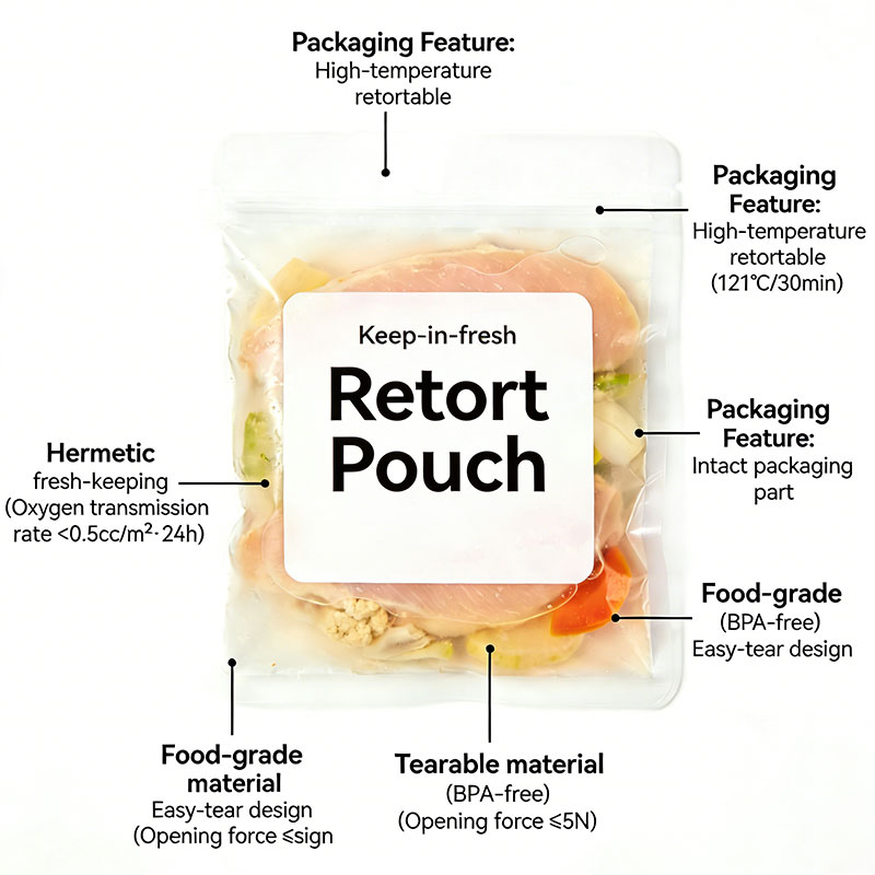 custom sauce retort pouch