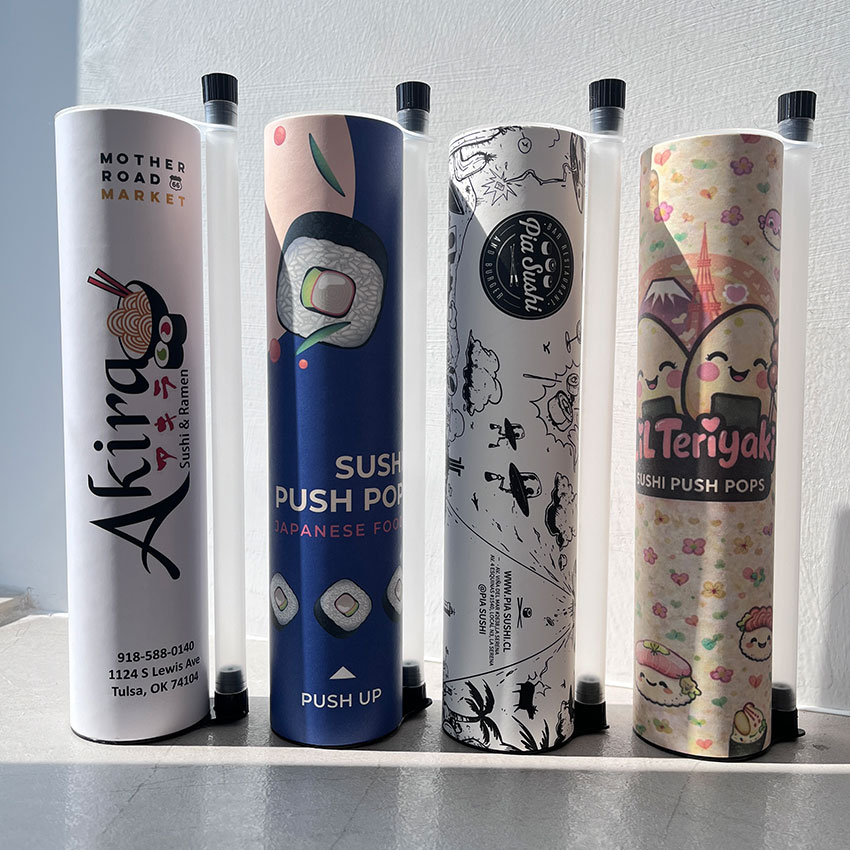 Custom Packaging Push Pop Tube for Sushi