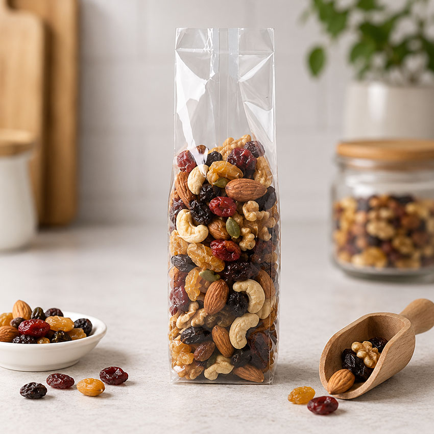 Home Compostable Gusseted Bottom Cello Bags Wholesale with Cardboard Insert