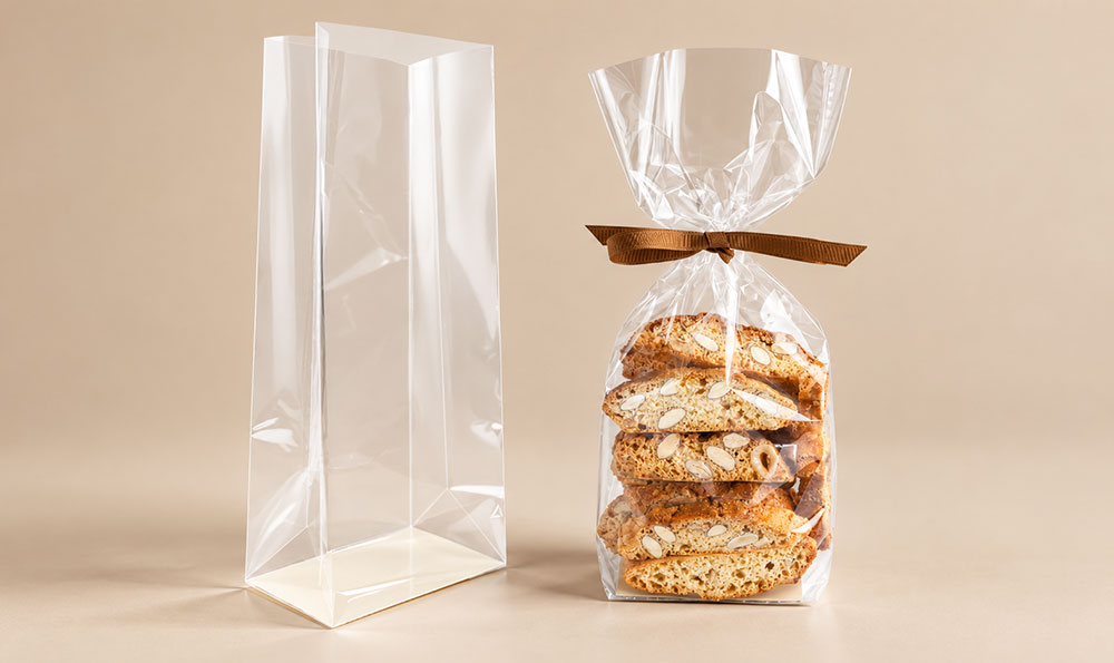 Flat Bottom Cellophane Gusseted Bags