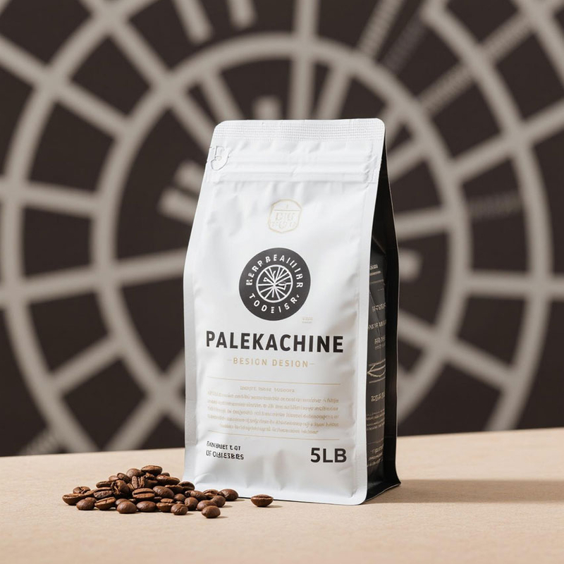 Personalised Heat Sealable Flat Bottom 5 Lb Coffee Bags with Valve