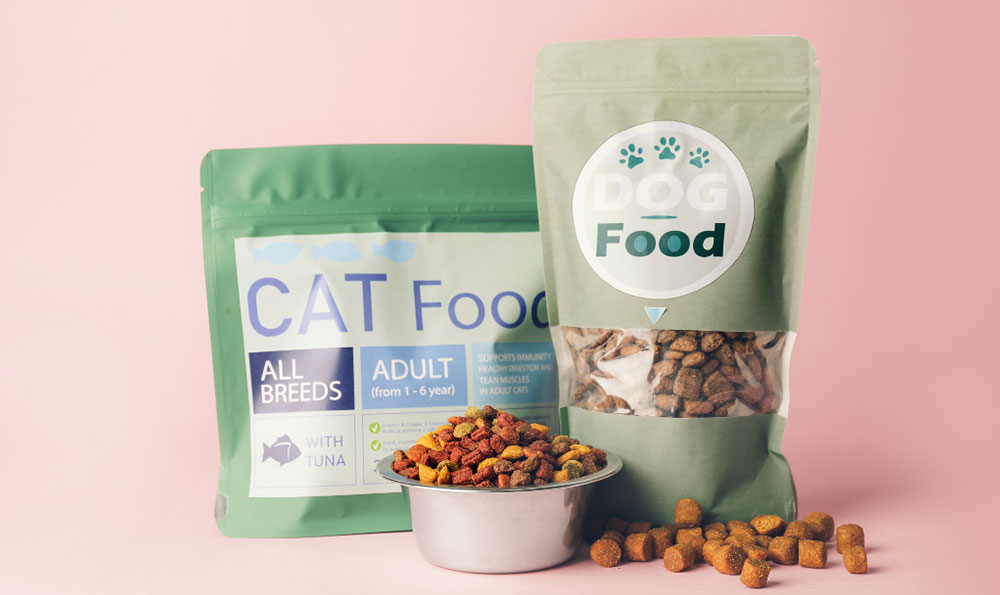 BioPack custom printed stand up pouches for pet treats and snacks