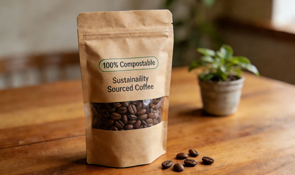 100 compostable coffee bag
