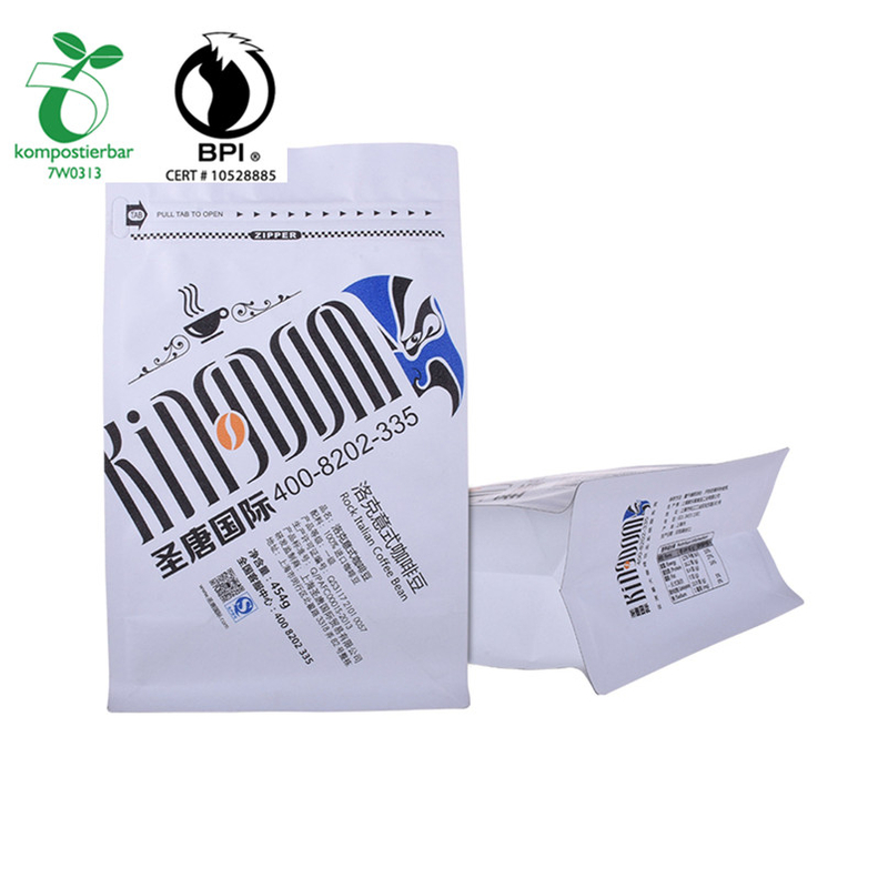 Cornstarch 100% Custom Printed Matt Black Coffee Packaging ถุงบรรจุหีบห่อจากจีน