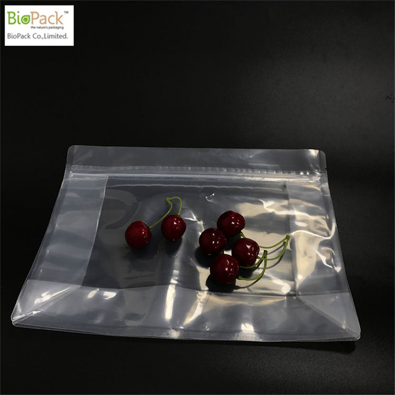 Plastic Zip Lock Recyclable Polylactide Square Bottom Bag For Snacks