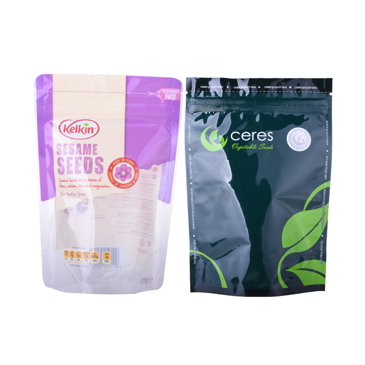 Recyclable Plastci Eco Friendly Seasame Seeds Flavor Food Bag Resealable Custom Bag With Visible Window