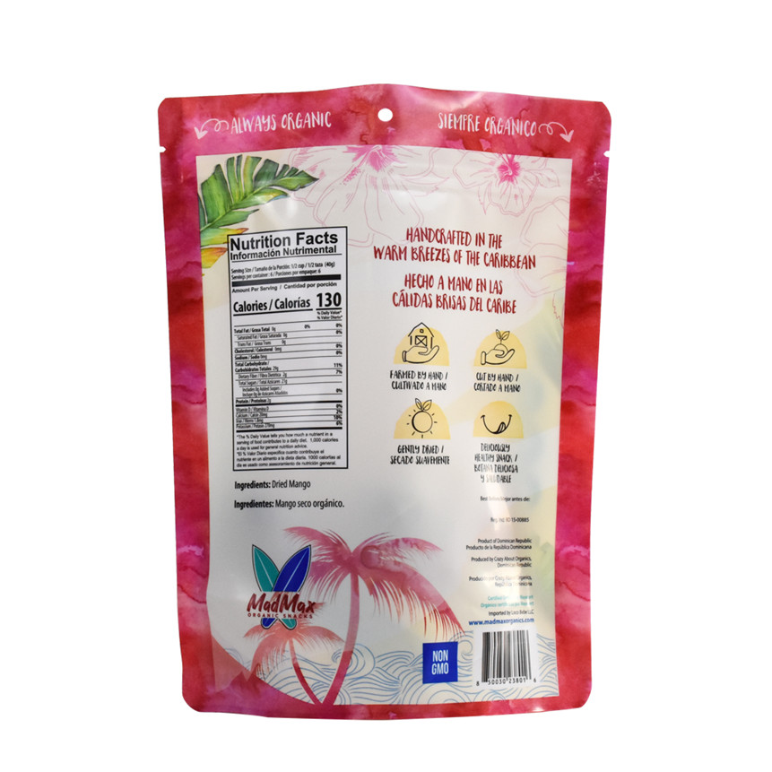 Food Grade Recyclable Plastic Dried Fruit Doypack Aluminum-free Resealable Packaging Pouch Custom Printing