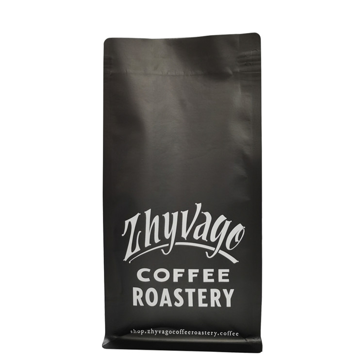 Good Seal Custom Kraft Plastic Aluminum Bag Flat Bottom Pouch Coffee Packaging Empty Flexible Packbag With Front Zipper