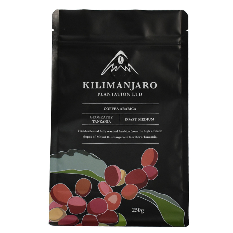 Matte Printing Flat Bottom Resaelable Pouch For Arabian Coffee Bean Side Sealed Packaging