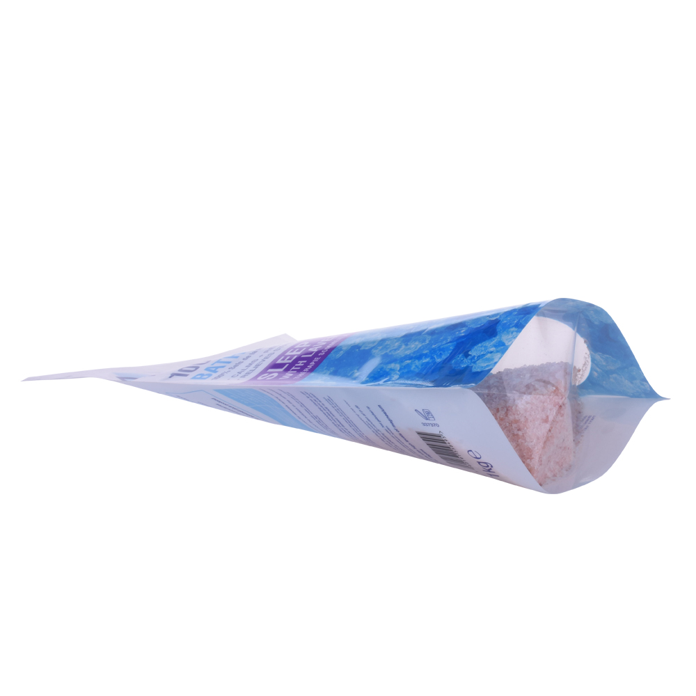 Recyclable Food Grade Sea Salt Packaging Printed Custom Clear Window Packaging Green Plastic Bag