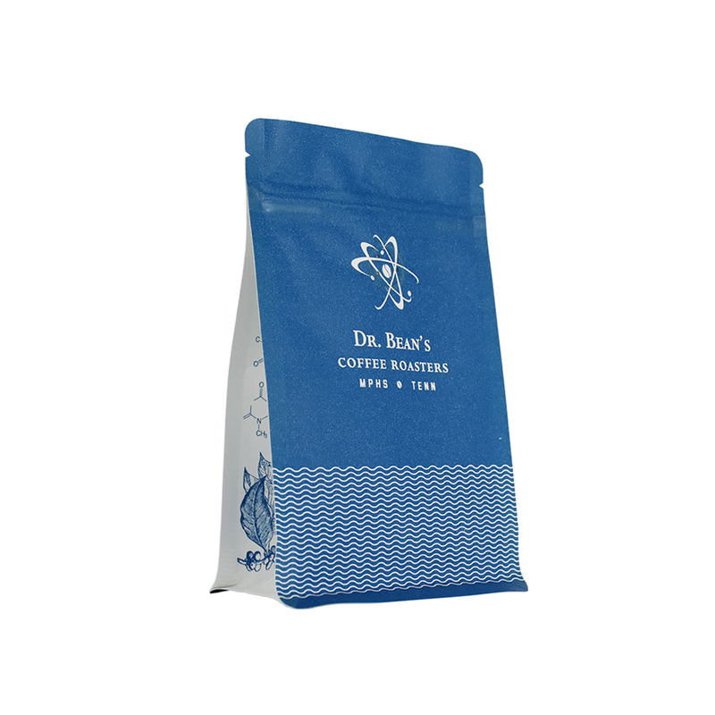 Recyclable Tear Off Zip Box Bottom Pouch