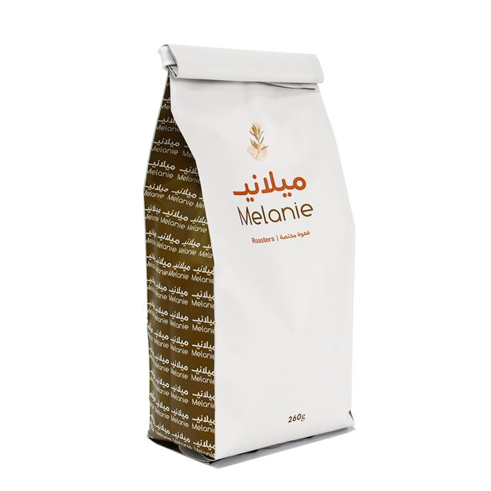 100% Compostable High Quality Flat Bottom Custom Coffee Bag with Valve for Whole Sale
