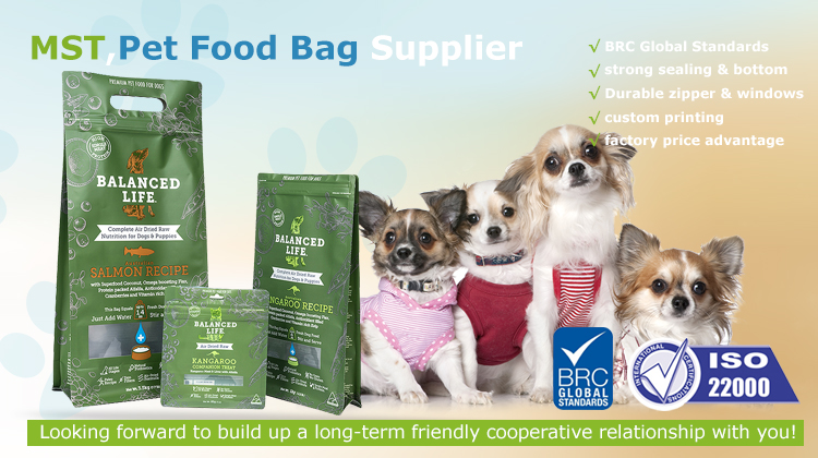 China Suppliers Eco Friendly Custom Biodegradable Pet Treat Food Pouch Bag with Ziplock