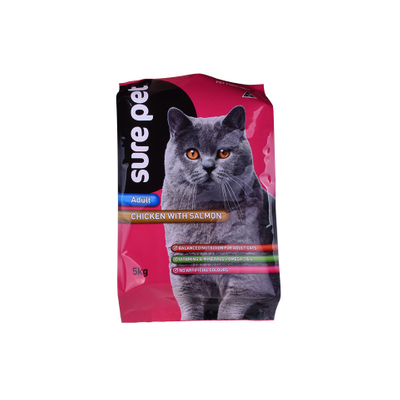  Low Price Full Gloss Finish Biodegradable Materials Cat Food Bag with Resealable Ziplock