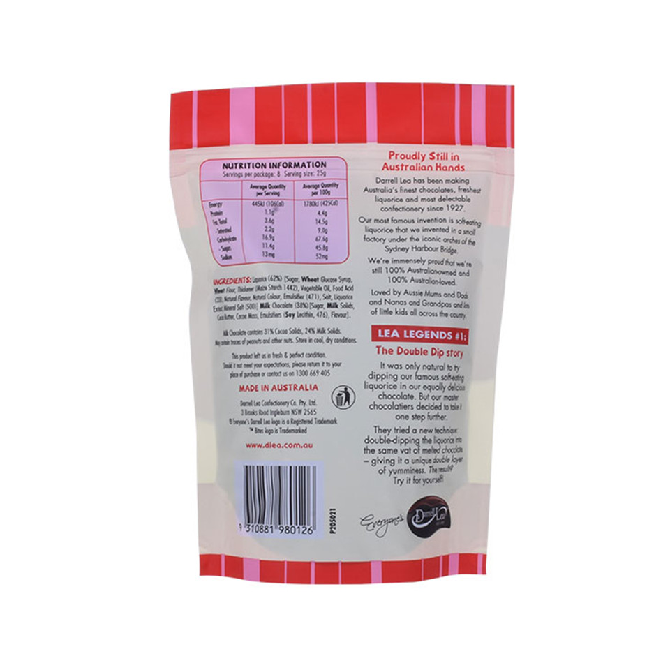 Customized Logo Food Grade Stand Up Clear Paper Bags Free Samples