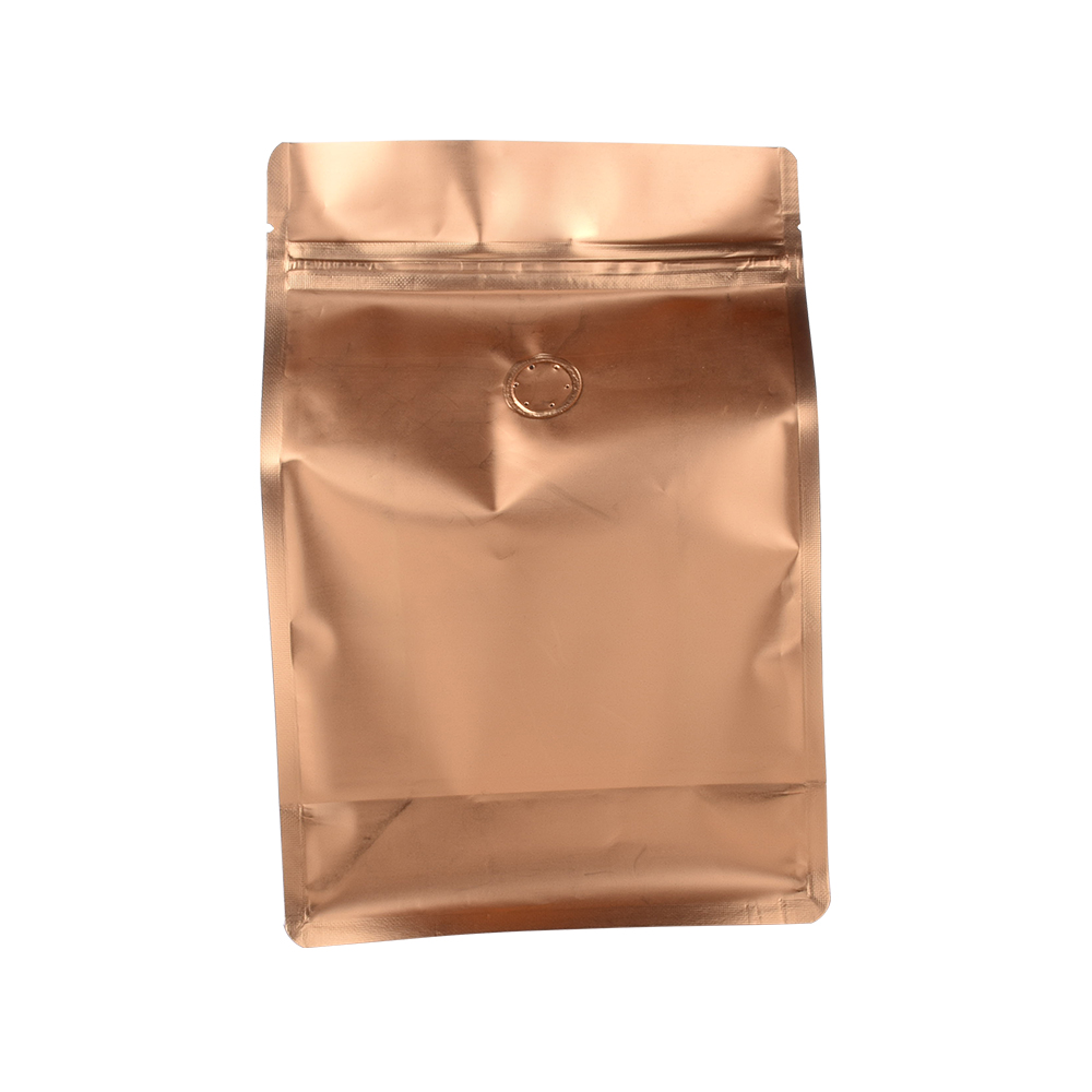 Side Gusset Heat Sealed Ziplock Top Rough Matte Aluminum Foil Coffee Bags