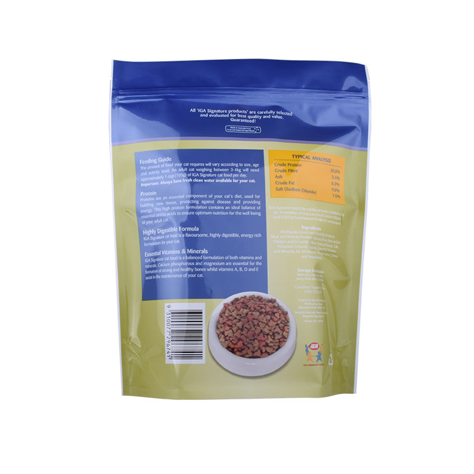 OEM Quad Seal Customs Pouch Pouch Polypropylène Zip Paper Sacs pour emballage alimentaire