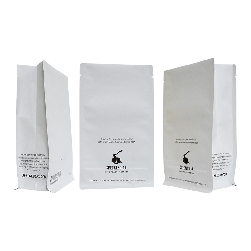 Biodegradable 12OZ/340g Flat Bottom Coffee Bag with Zipper and Valve