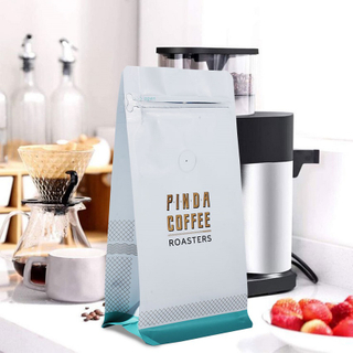 Wholesale Compostable Resealable 12 Oz Kraft Coffee Bags with Valve