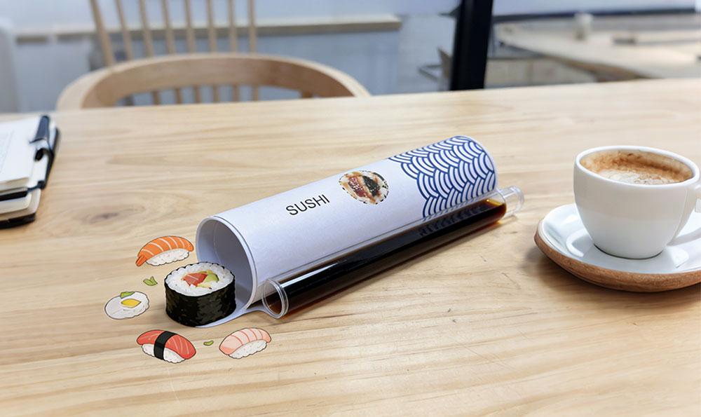push-pop sushi tube packaging